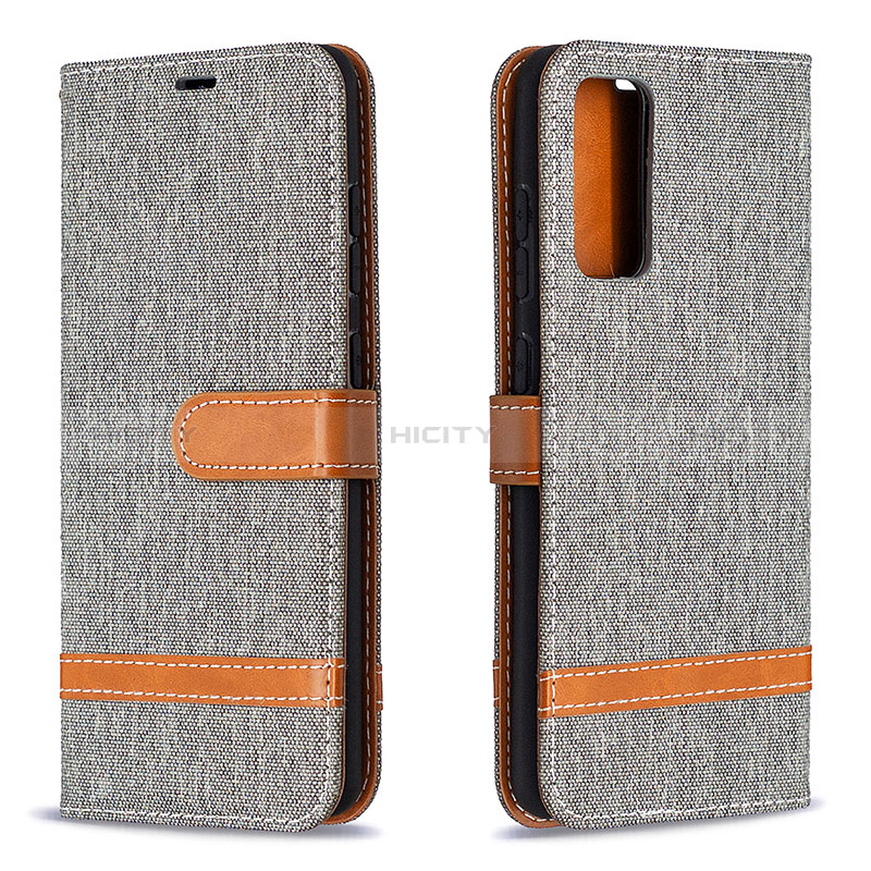 Handytasche Stand Schutzhülle Flip Leder Hülle B16F für Samsung Galaxy S20 Lite 5G Grau