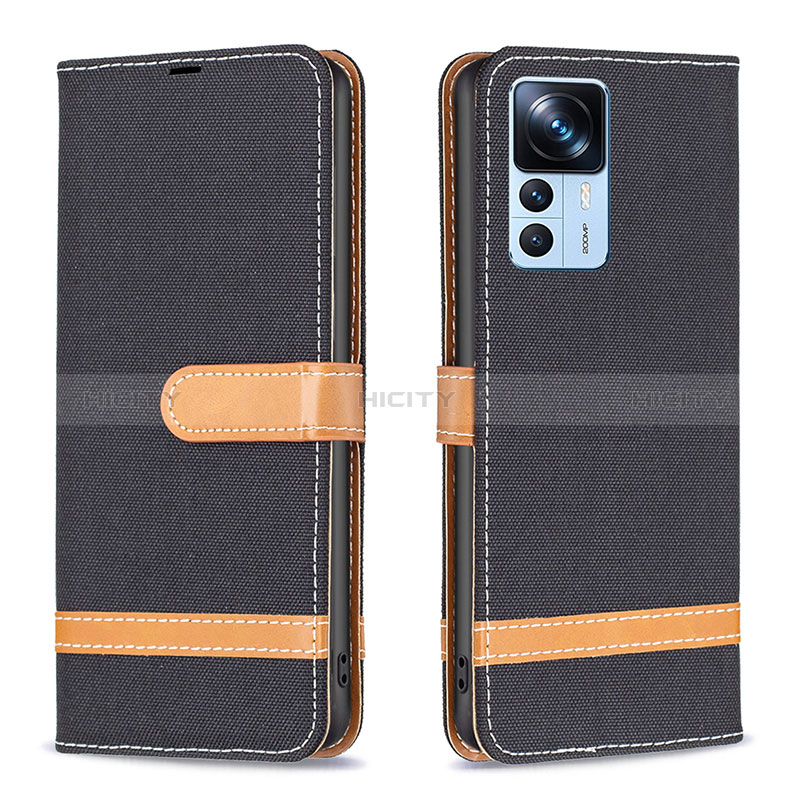 Handytasche Stand Schutzhülle Flip Leder Hülle B16F für Xiaomi Mi 12T 5G Schwarz