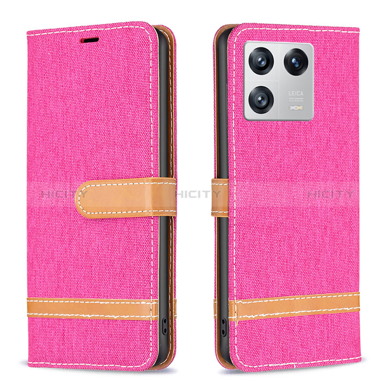 Handytasche Stand Schutzhülle Flip Leder Hülle B16F für Xiaomi Mi 13 Pro 5G Pink Plus