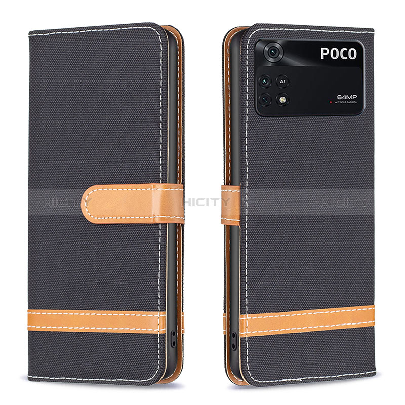 Handytasche Stand Schutzhülle Flip Leder Hülle B16F für Xiaomi Poco M4 Pro 4G