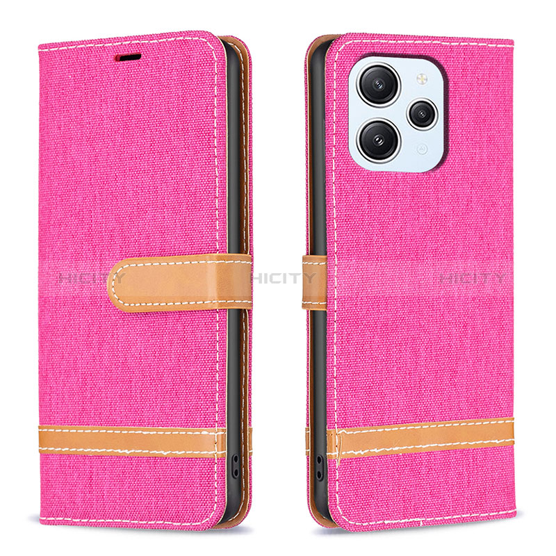 Handytasche Stand Schutzhülle Flip Leder Hülle B16F für Xiaomi Redmi 12 4G Pink