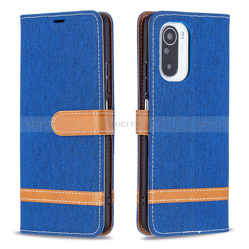 Handytasche Stand Schutzhülle Flip Leder Hülle B16F für Xiaomi Redmi K40 Pro 5G Blau Plus