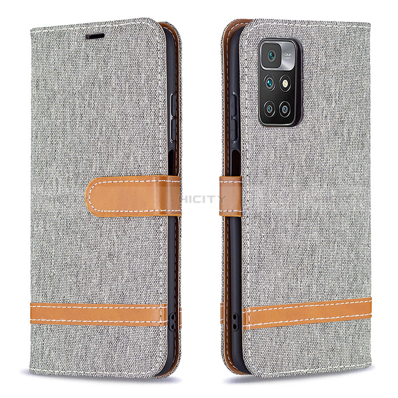 Handytasche Stand Schutzhülle Flip Leder Hülle B16F für Xiaomi Redmi Note 11 4G (2021) Grau Plus