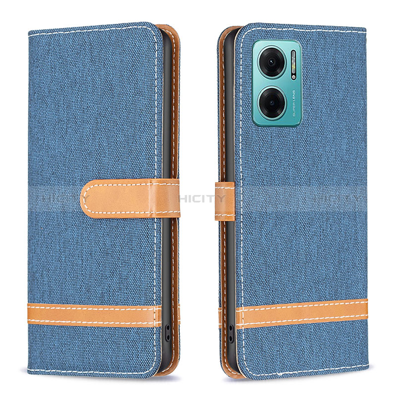 Handytasche Stand Schutzhülle Flip Leder Hülle B16F für Xiaomi Redmi Note 11E 5G Königs Blau