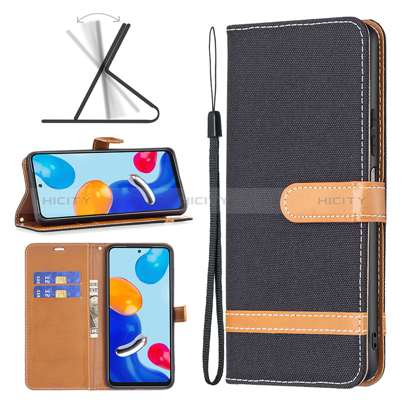 Handytasche Stand Schutzhülle Flip Leder Hülle B16F für Xiaomi Redmi Note 11S 4G groß