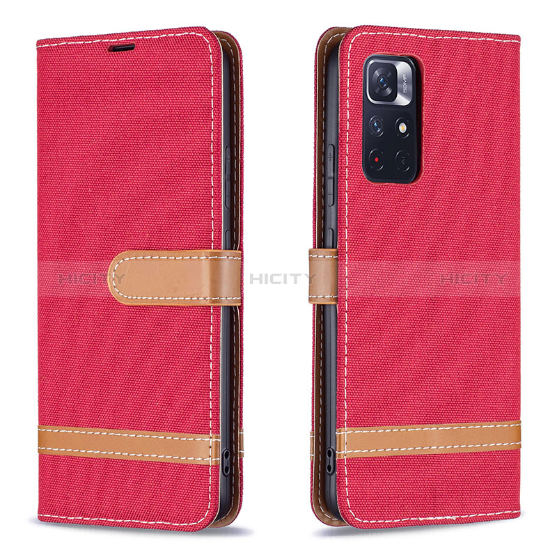 Handytasche Stand Schutzhülle Flip Leder Hülle B16F für Xiaomi Redmi Note 11S 5G Rot Plus