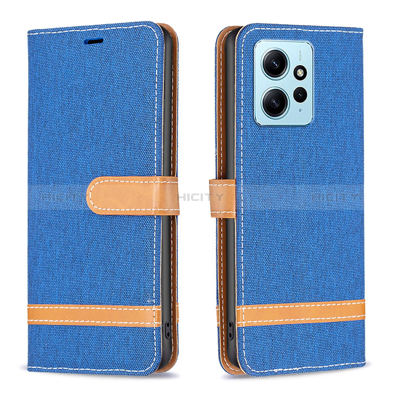 Handytasche Stand Schutzhülle Flip Leder Hülle B16F für Xiaomi Redmi Note 12 4G Blau Plus