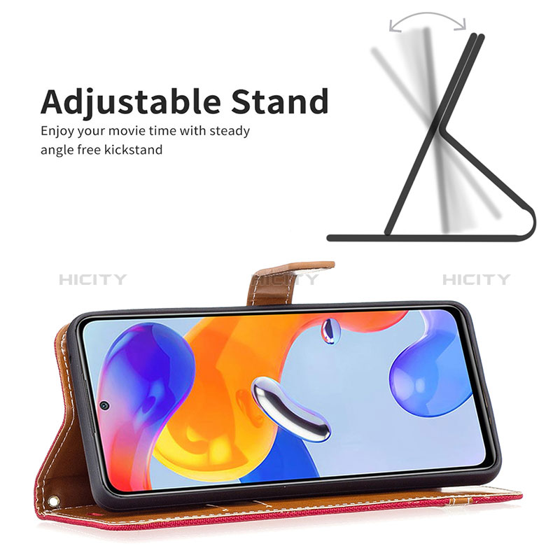 Handytasche Stand Schutzhülle Flip Leder Hülle B16F für Xiaomi Redmi Note 12 Pro 4G groß