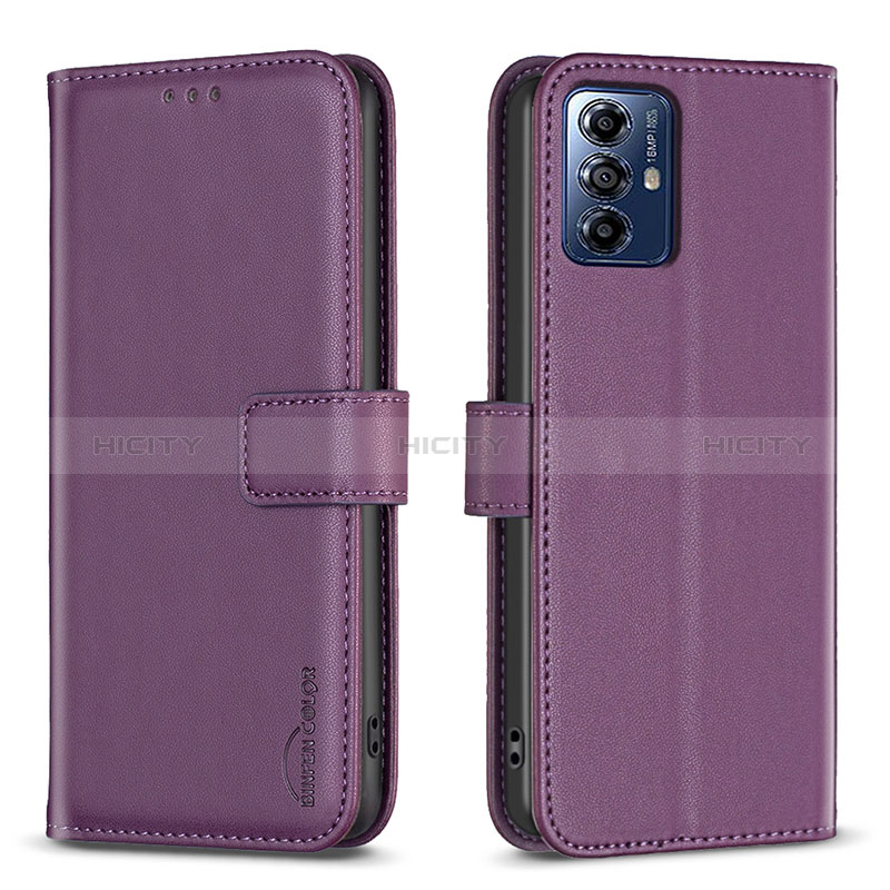 Handytasche Stand Schutzhülle Flip Leder Hülle B17F für Motorola Moto G Play (2023) Violett