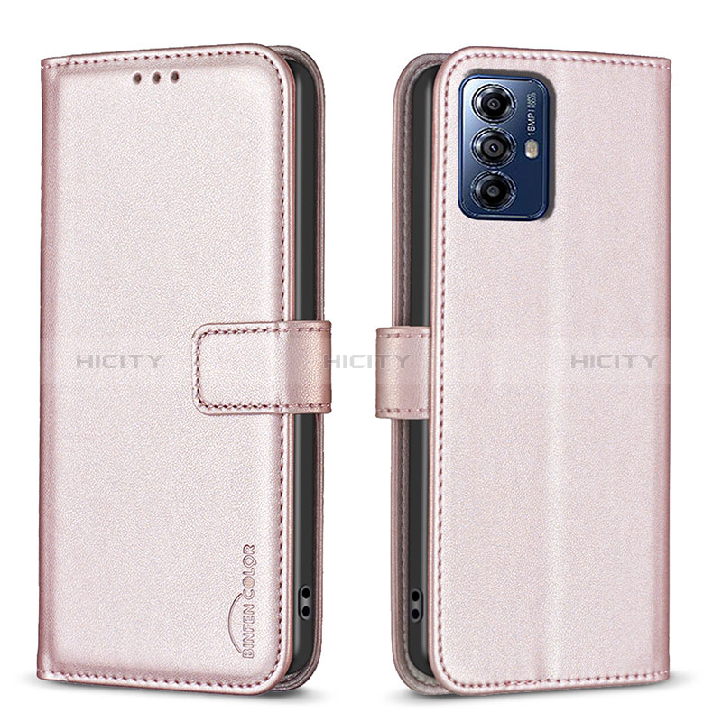 Handytasche Stand Schutzhülle Flip Leder Hülle B17F für Motorola Moto G Play Gen 2 Rosegold