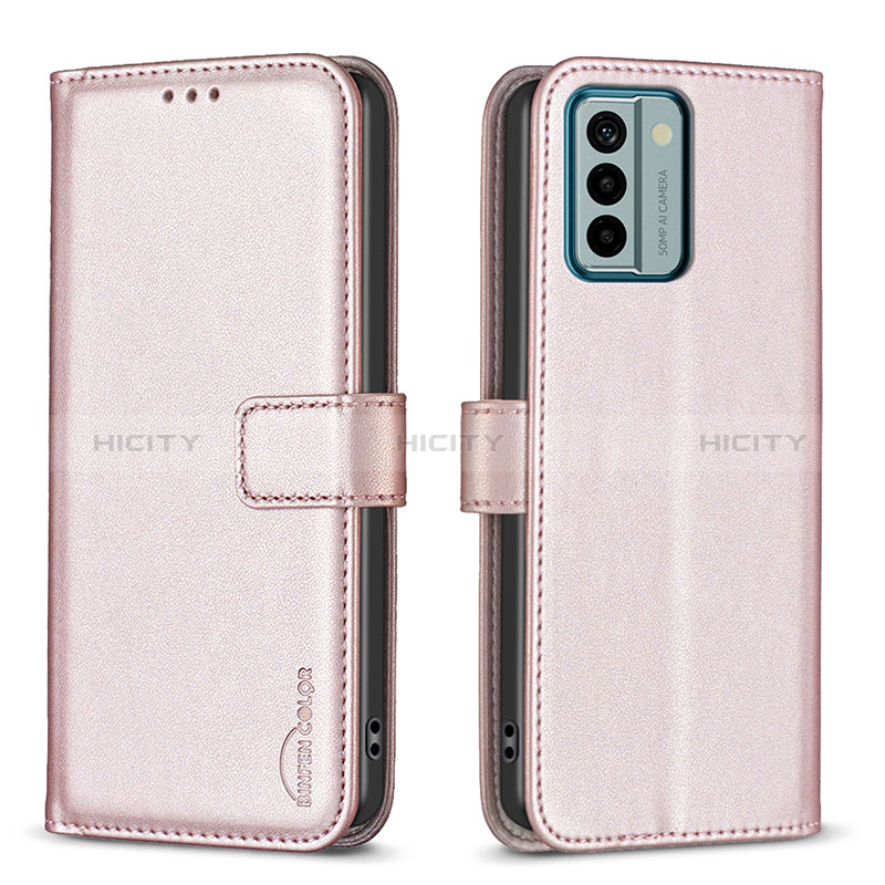 Handytasche Stand Schutzhülle Flip Leder Hülle B17F für Nokia G22 Rosegold