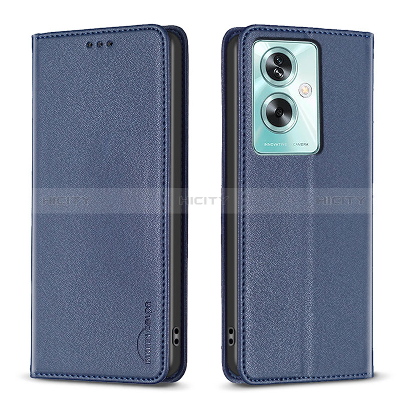 Handytasche Stand Schutzhülle Flip Leder Hülle B17F für Oppo A2 5G Blau Plus