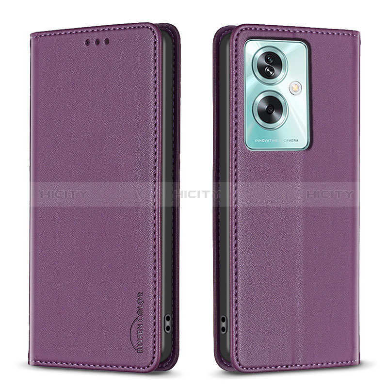 Handytasche Stand Schutzhülle Flip Leder Hülle B17F für Oppo A2 5G Violett