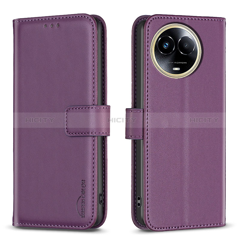 Handytasche Stand Schutzhülle Flip Leder Hülle B17F für Realme V50 5G Violett