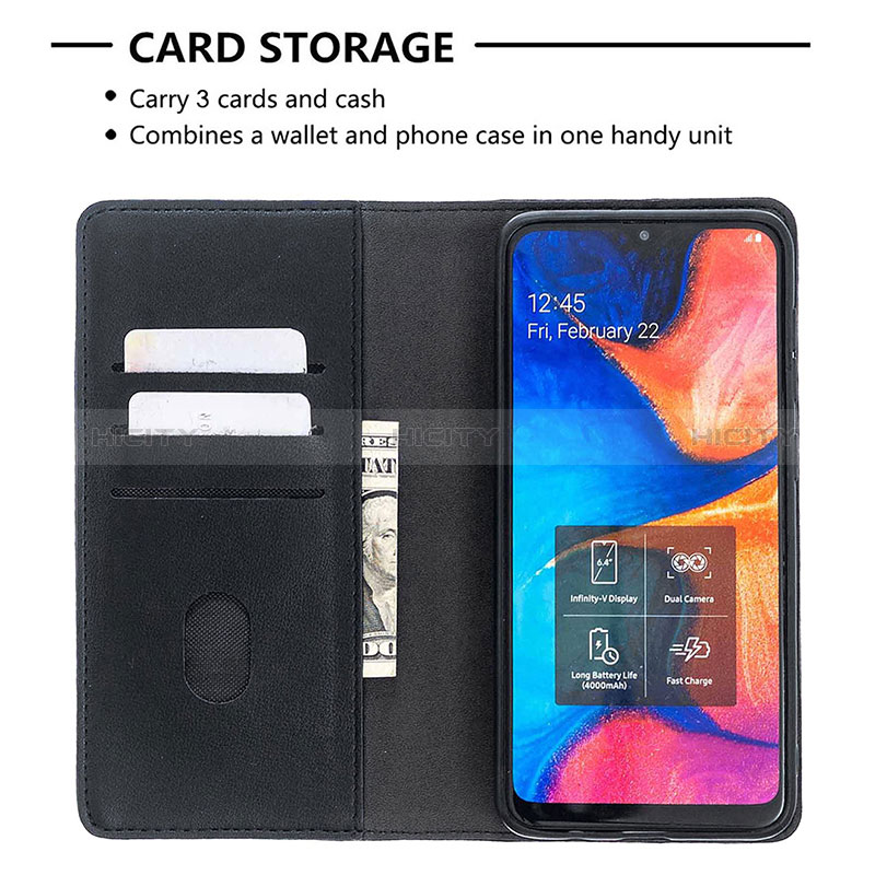 Handytasche Stand Schutzhülle Flip Leder Hülle B17F für Samsung Galaxy A20 groß