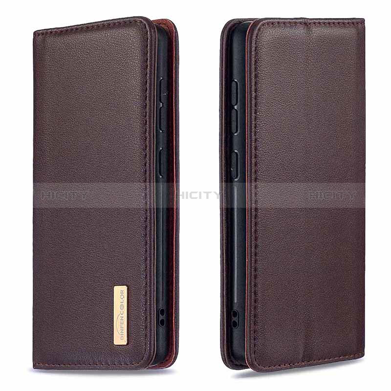 Handytasche Stand Schutzhülle Flip Leder Hülle B17F für Samsung Galaxy A20 Braun