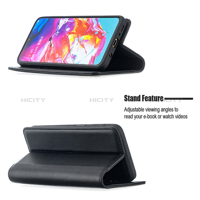 Handytasche Stand Schutzhülle Flip Leder Hülle B17F für Samsung Galaxy A70 groß