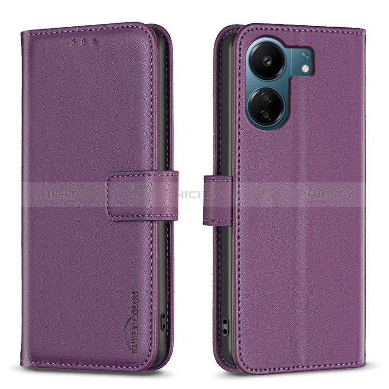 Handytasche Stand Schutzhülle Flip Leder Hülle B17F für Xiaomi Redmi 13C Violett