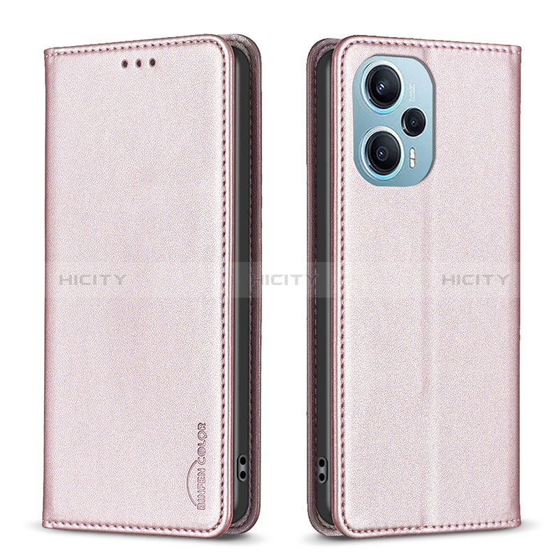 Handytasche Stand Schutzhülle Flip Leder Hülle B17F für Xiaomi Redmi Note 12 Turbo 5G Rosegold