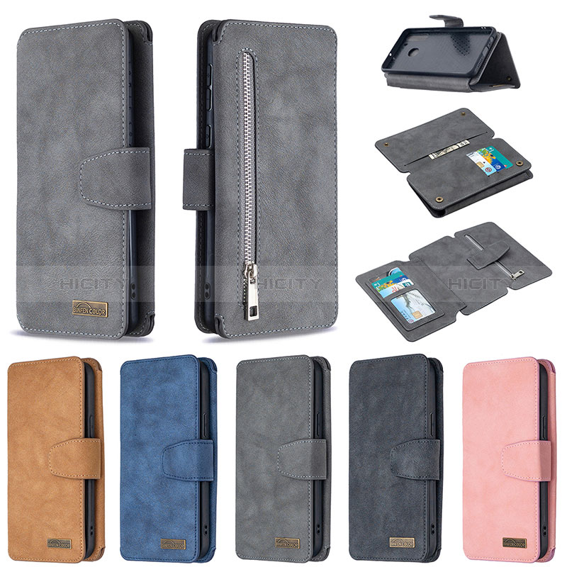 Handytasche Stand Schutzhülle Flip Leder Hülle B18F für Samsung Galaxy A21 groß