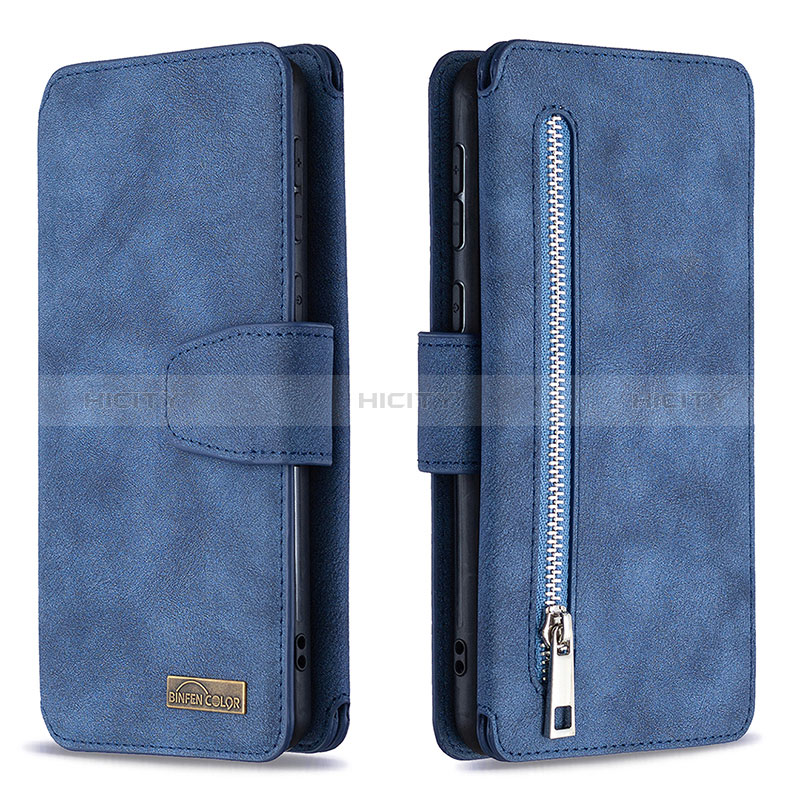 Handytasche Stand Schutzhülle Flip Leder Hülle B18F für Samsung Galaxy A21 Blau Plus