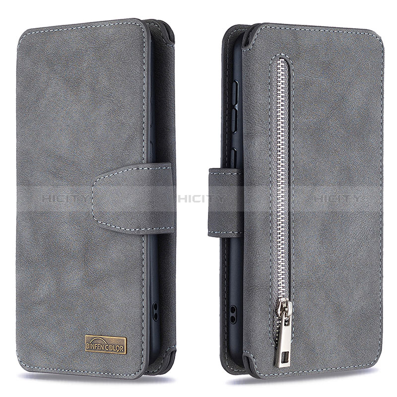 Handytasche Stand Schutzhülle Flip Leder Hülle B18F für Samsung Galaxy A30S Grau