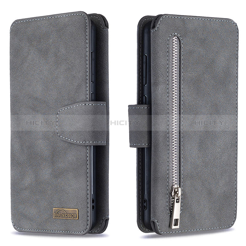 Handytasche Stand Schutzhülle Flip Leder Hülle B18F für Samsung Galaxy A31 Grau Plus