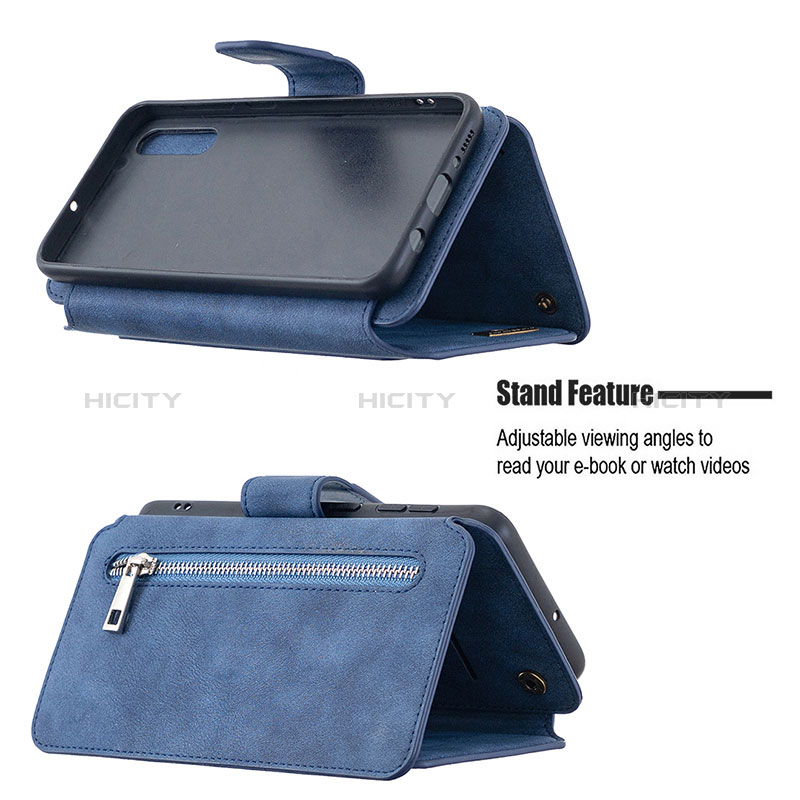 Handytasche Stand Schutzhülle Flip Leder Hülle B18F für Samsung Galaxy A50S groß