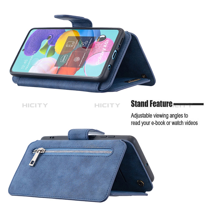 Handytasche Stand Schutzhülle Flip Leder Hülle B18F für Samsung Galaxy A51 4G groß