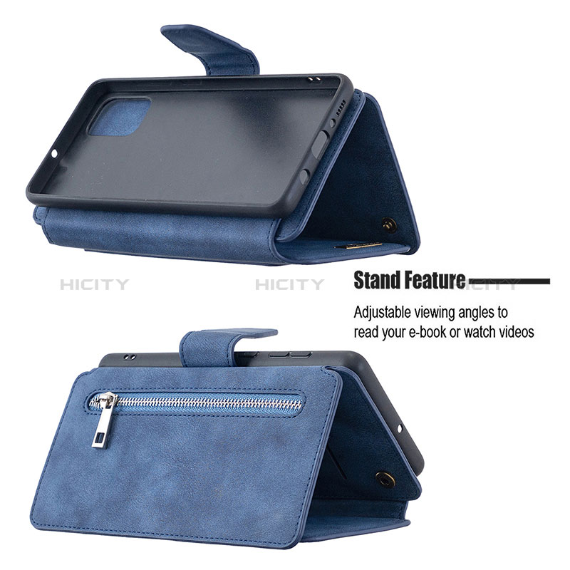 Handytasche Stand Schutzhülle Flip Leder Hülle B18F für Samsung Galaxy A71 4G A715 groß