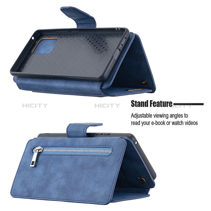 Handytasche Stand Schutzhülle Flip Leder Hülle B18F für Samsung Galaxy M80S groß