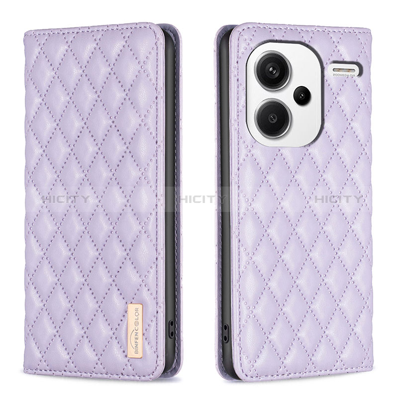 Handytasche Stand Schutzhülle Flip Leder Hülle B19F für Xiaomi Redmi Note 13 Pro+ Plus 5G Violett