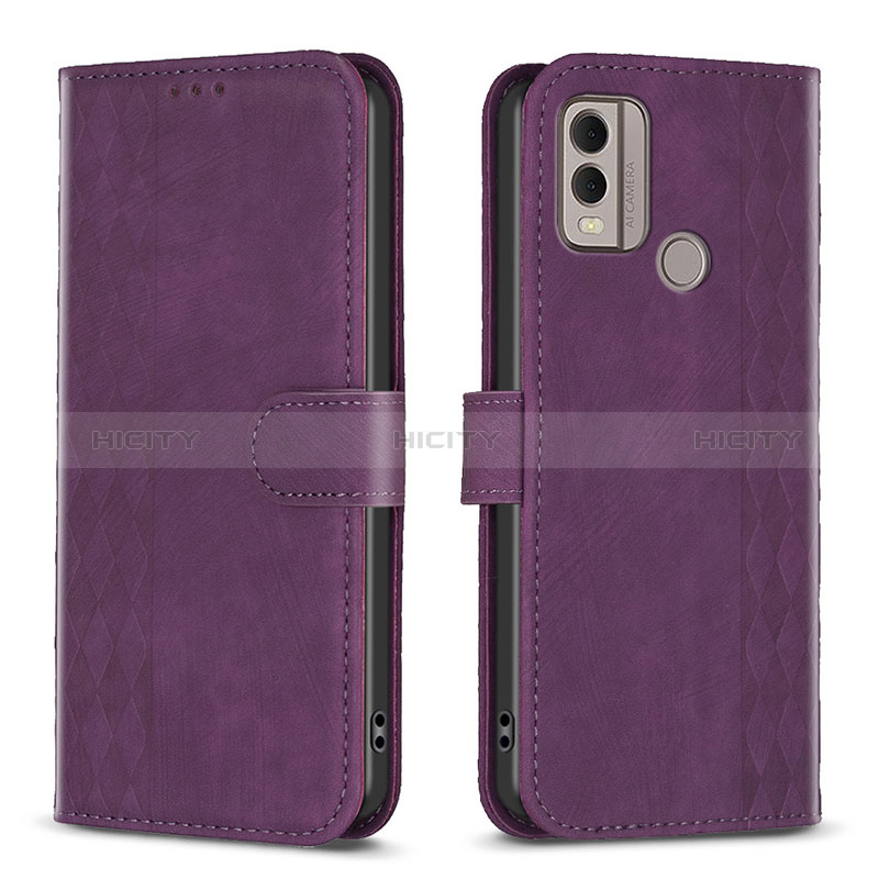 Handytasche Stand Schutzhülle Flip Leder Hülle B21F für Nokia C22 Violett Plus