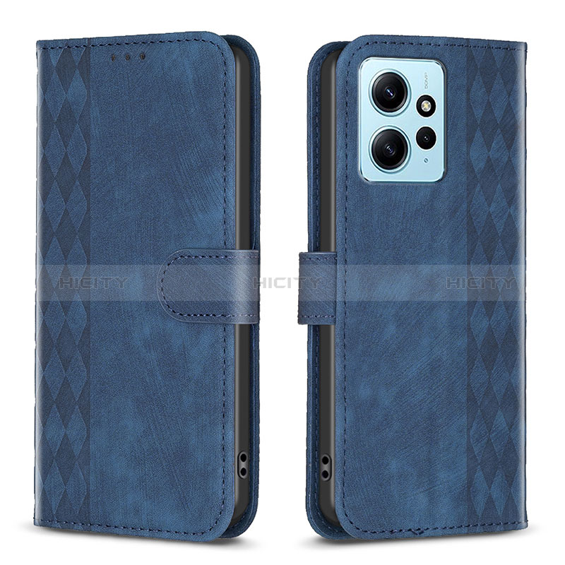 Handytasche Stand Schutzhülle Flip Leder Hülle B21F für Xiaomi Redmi Note 12 4G Blau Plus