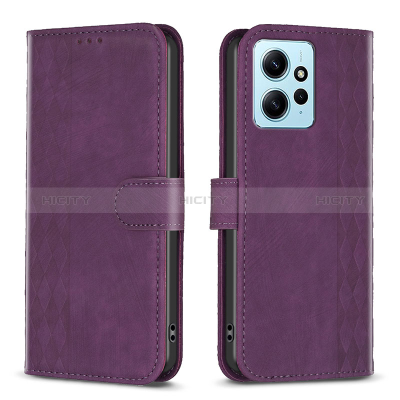 Handytasche Stand Schutzhülle Flip Leder Hülle B21F für Xiaomi Redmi Note 12 4G Violett Plus