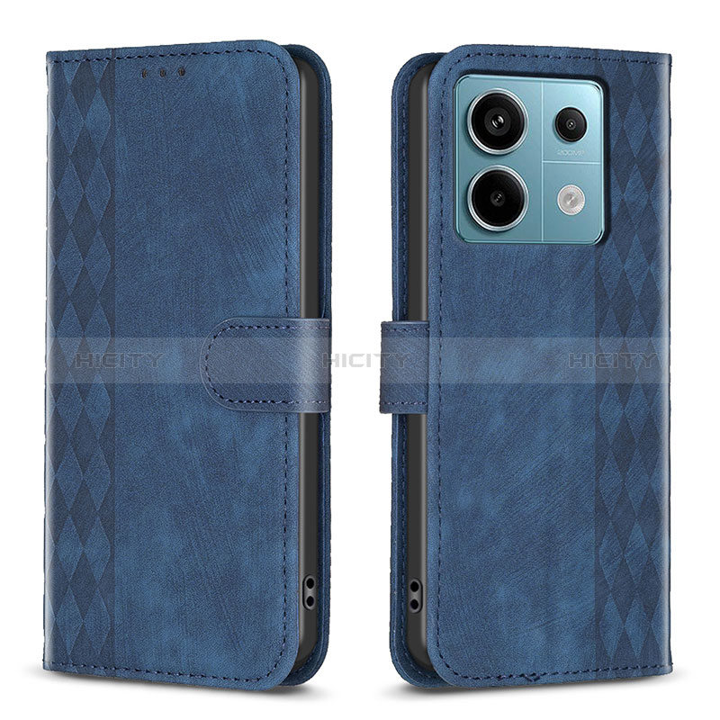 Handytasche Stand Schutzhülle Flip Leder Hülle B21F für Xiaomi Redmi Note 13 Pro 5G Blau