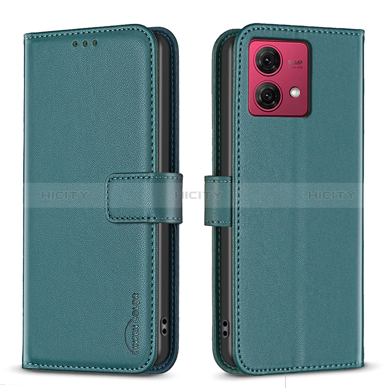 Handytasche Stand Schutzhülle Flip Leder Hülle B22F für Motorola Moto G84 5G Grün