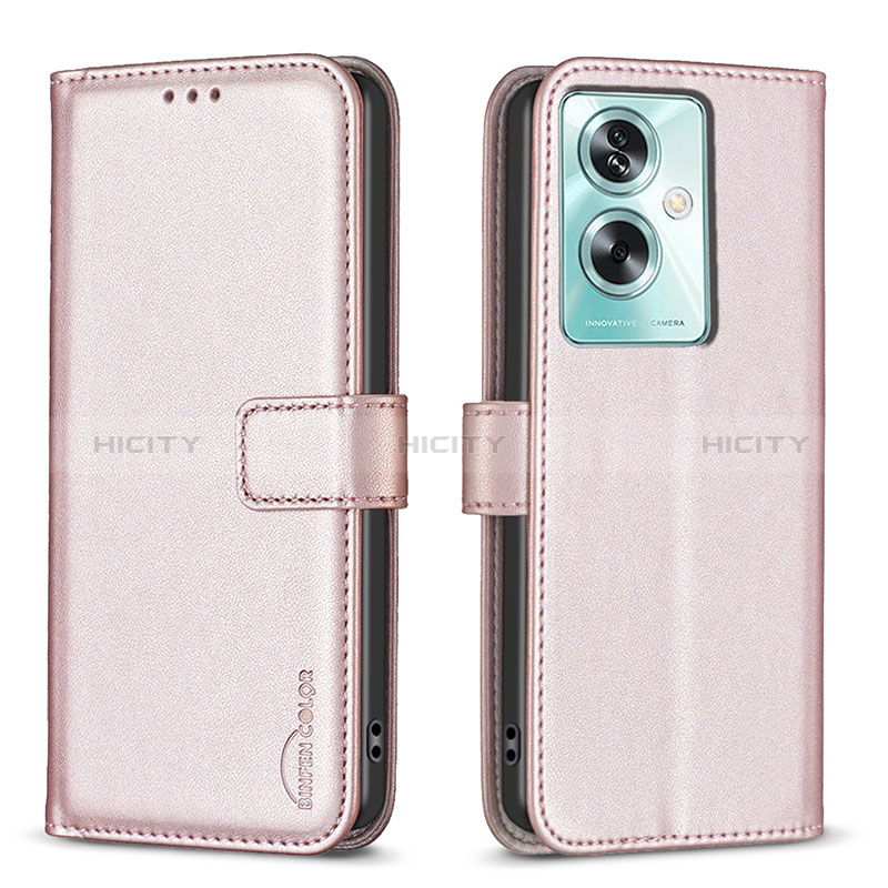 Handytasche Stand Schutzhülle Flip Leder Hülle B22F für Oppo A2 5G Rosegold