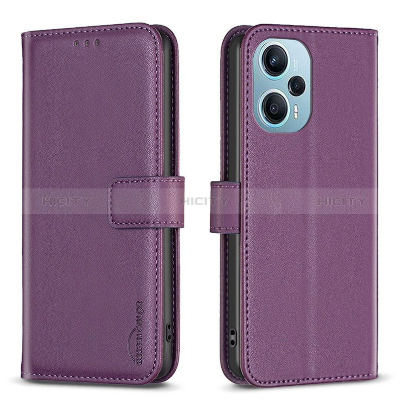 Handytasche Stand Schutzhülle Flip Leder Hülle B22F für Xiaomi Poco F5 5G Violett