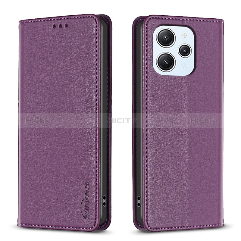 Handytasche Stand Schutzhülle Flip Leder Hülle B22F für Xiaomi Redmi 12 4G Violett Plus