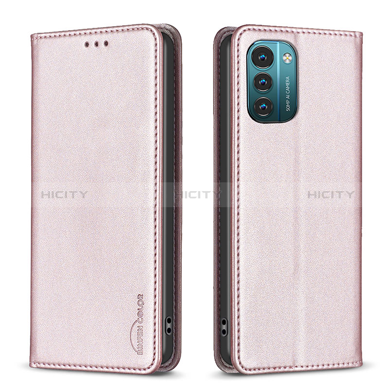 Handytasche Stand Schutzhülle Flip Leder Hülle B23F für Nokia G11 Rosegold