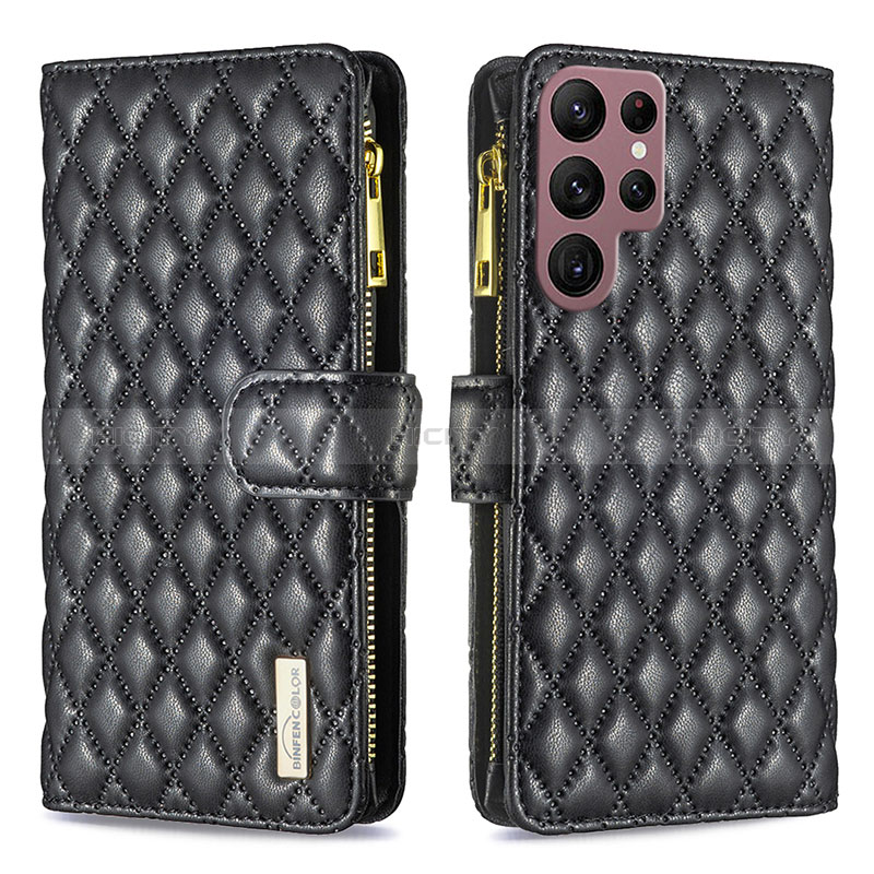 Handytasche Stand Schutzhülle Flip Leder Hülle BF2 für Samsung Galaxy S23 Ultra 5G groß