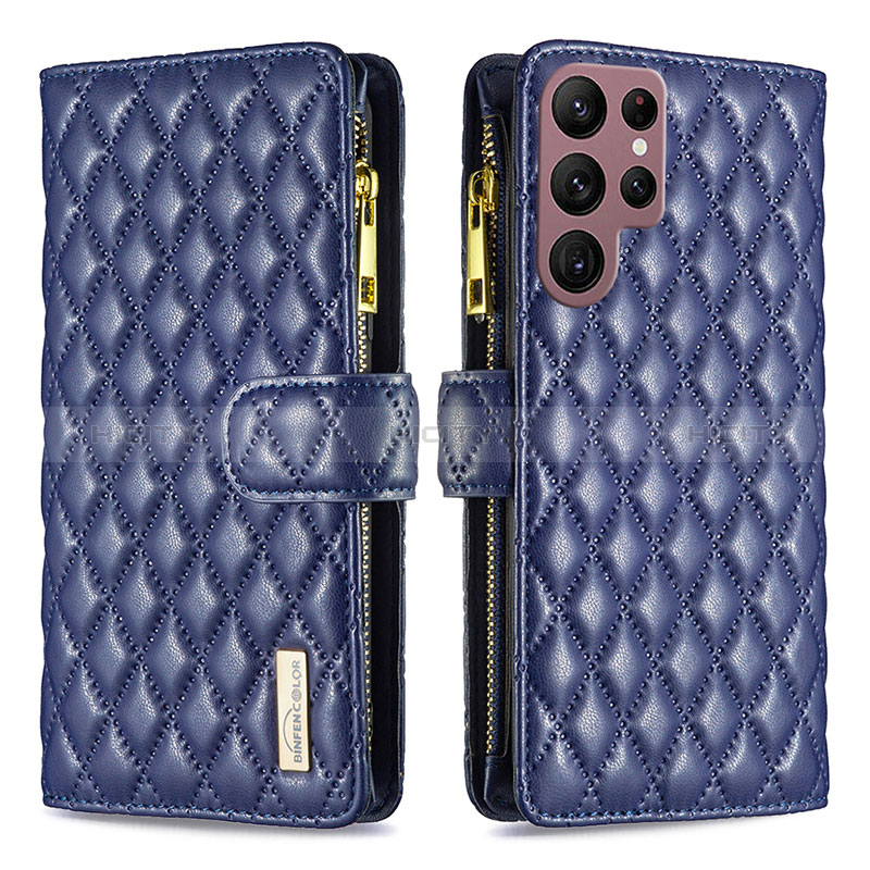 Handytasche Stand Schutzhülle Flip Leder Hülle BF2 für Samsung Galaxy S23 Ultra 5G Blau