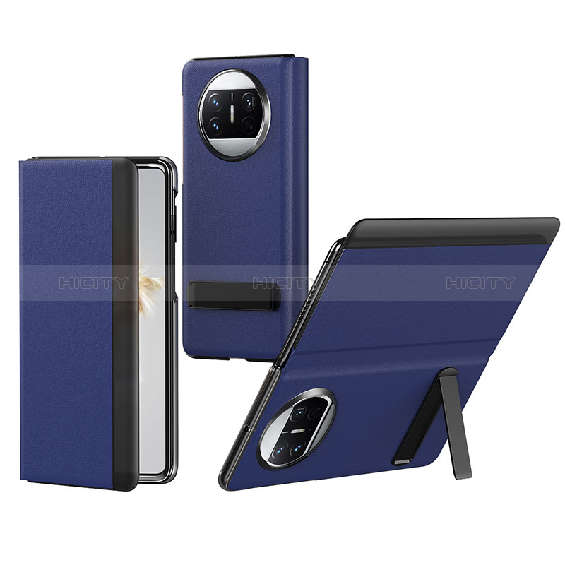 Handytasche Stand Schutzhülle Flip Leder Hülle BH2 für Huawei Mate X3 Blau Plus