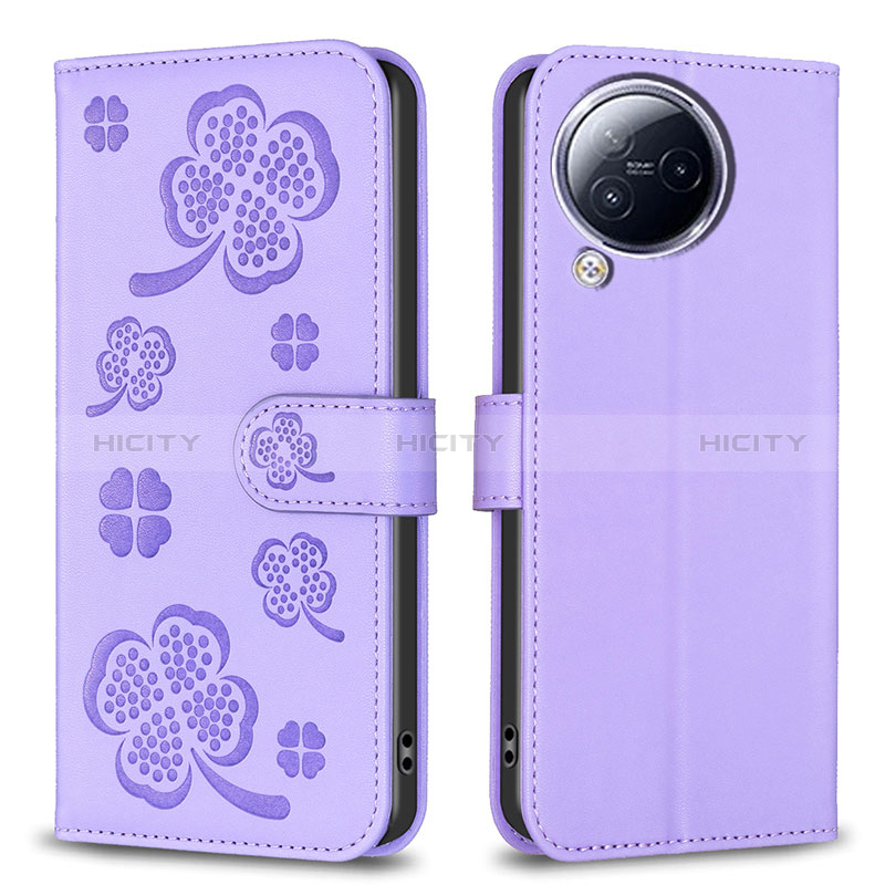 Handytasche Stand Schutzhülle Flip Leder Hülle Blumen BF1 für Xiaomi Civi 3 5G Violett