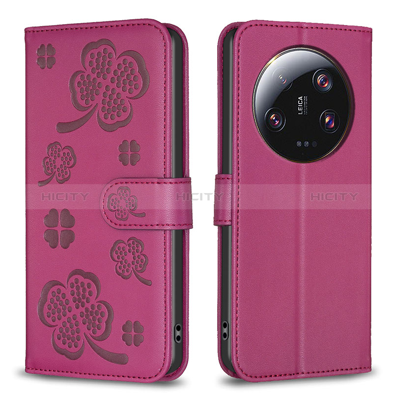 Handytasche Stand Schutzhülle Flip Leder Hülle Blumen BF1 für Xiaomi Mi 13 Ultra 5G Pink Plus