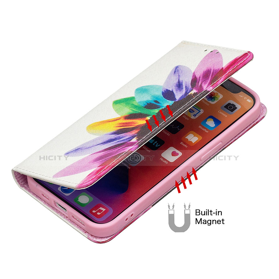 Handytasche Stand Schutzhülle Flip Leder Hülle Blumen für Apple iPhone 13 Bunt