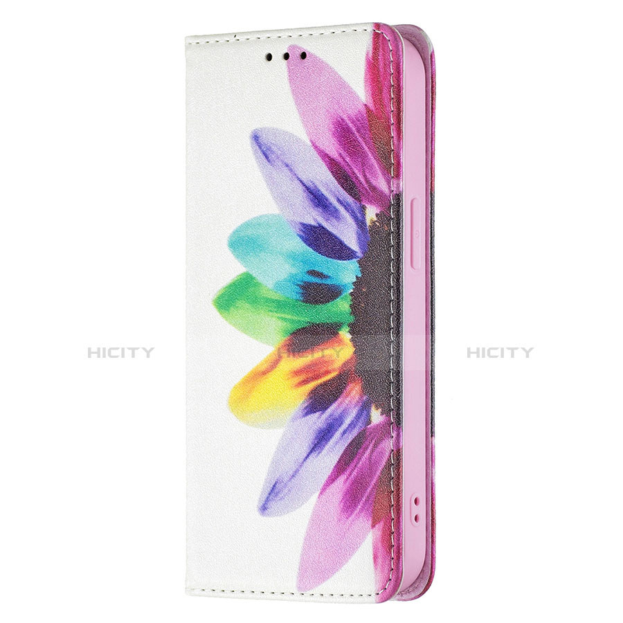 Handytasche Stand Schutzhülle Flip Leder Hülle Blumen für Apple iPhone 13 Mini Bunt