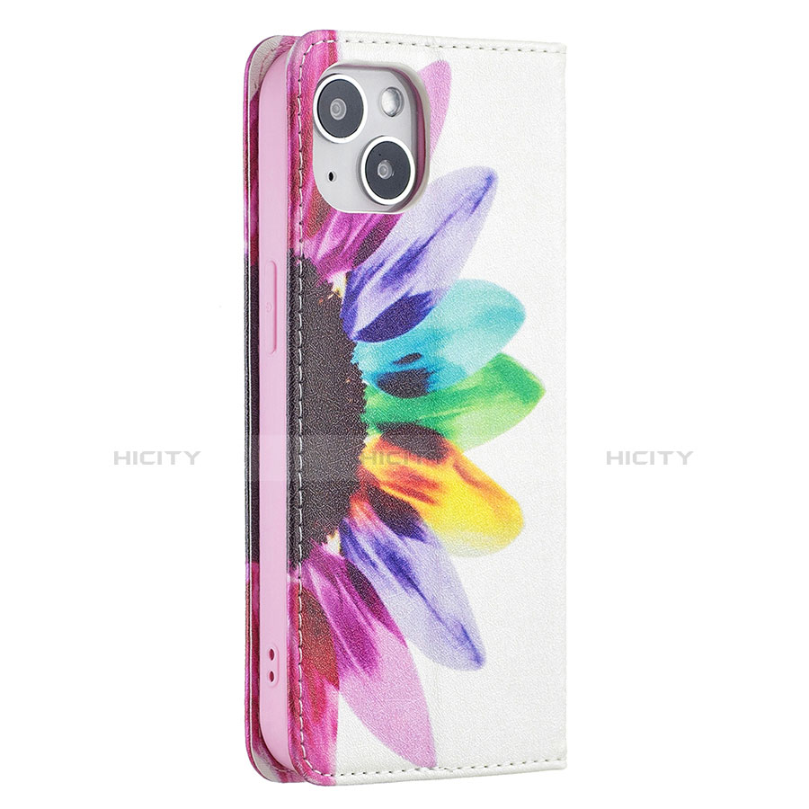 Handytasche Stand Schutzhülle Flip Leder Hülle Blumen für Apple iPhone 13 Mini Bunt