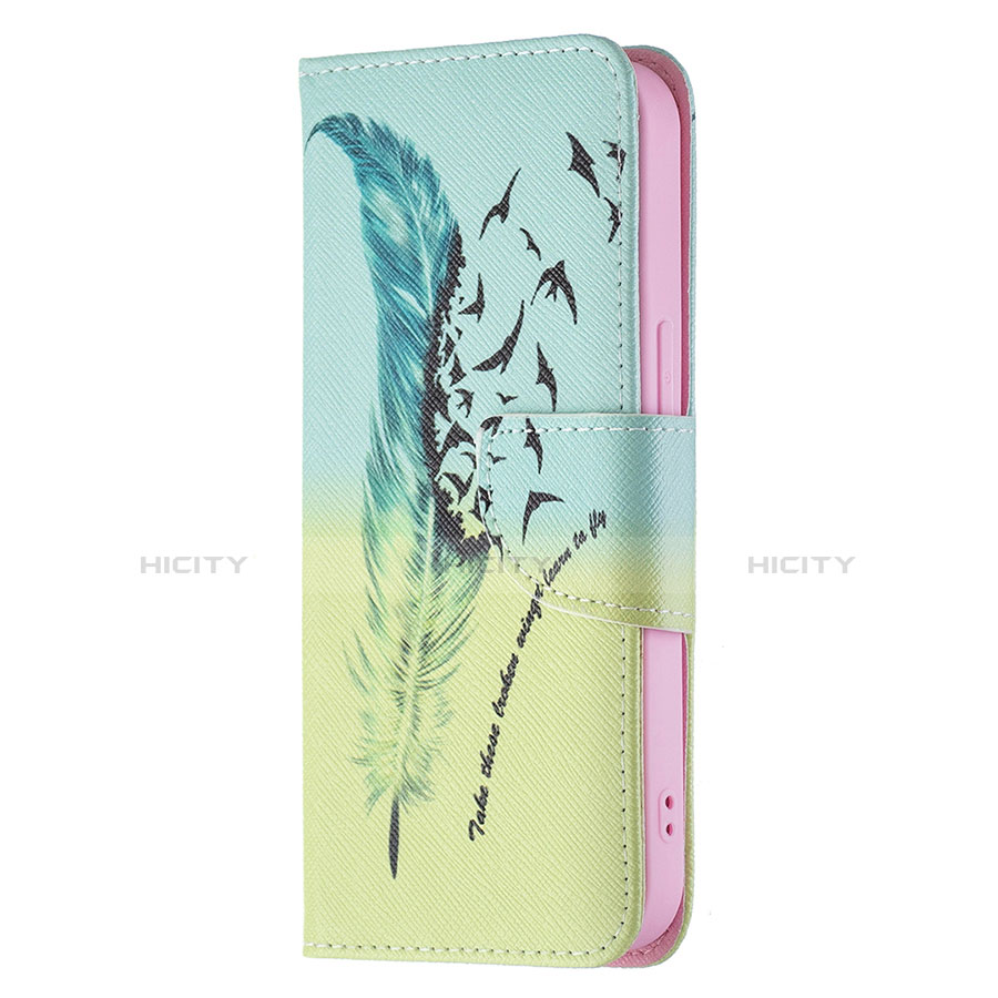 Handytasche Stand Schutzhülle Flip Leder Hülle Blumen für Apple iPhone 13 Mini Gelb